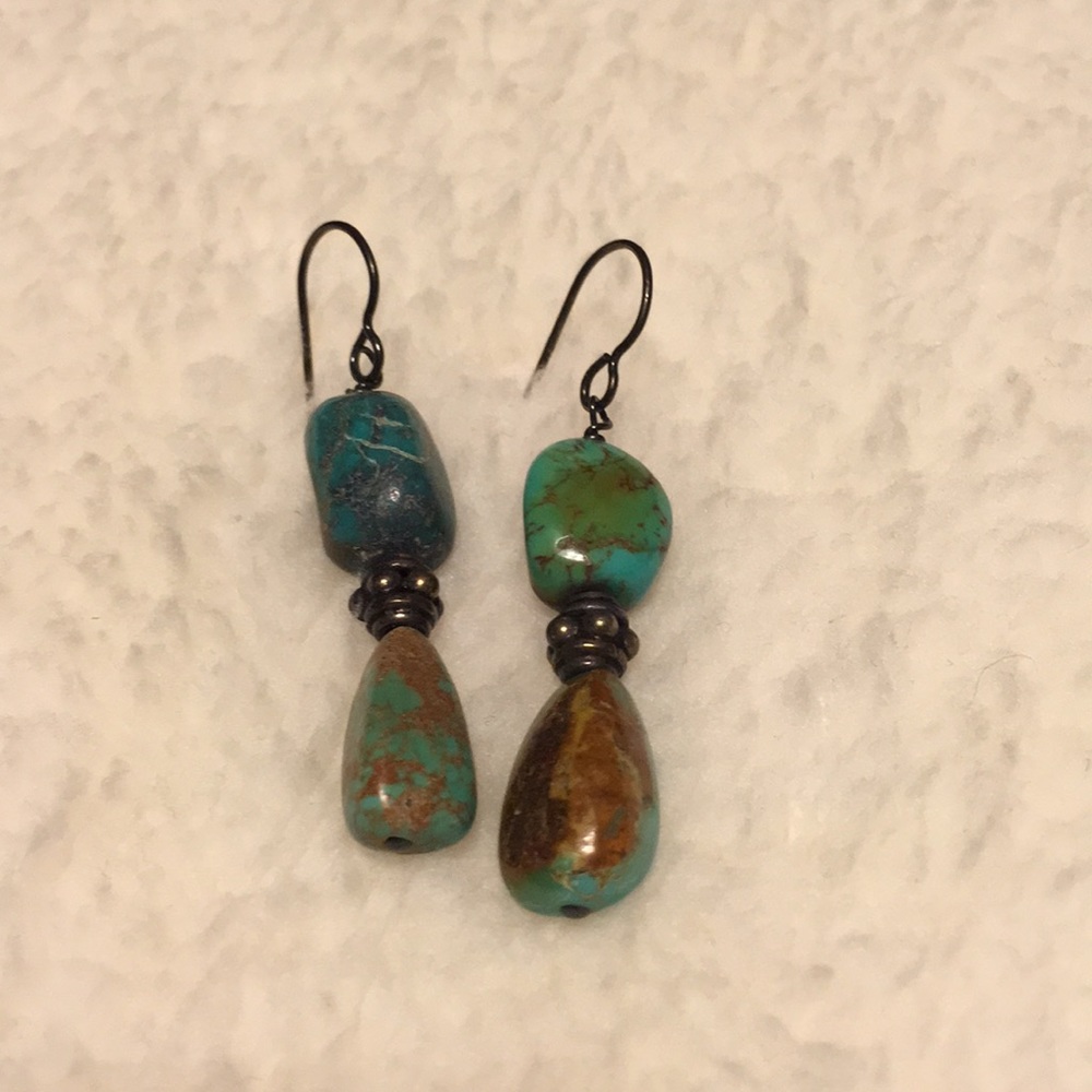 PRICE NEGOTIABLE Genuine Raw Turquoise Earrings